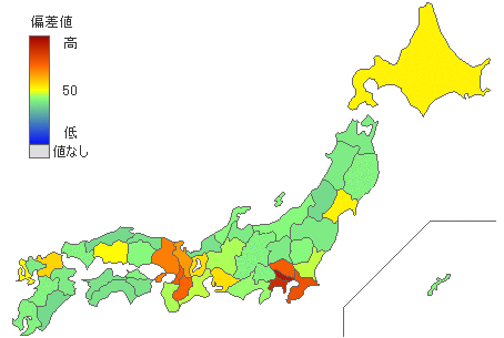 都道府県別公共交通機関通勤・通学率 - とどラン