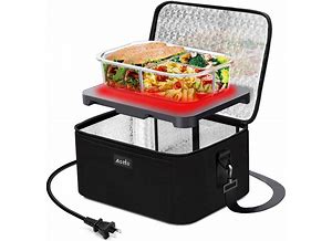 Aotto Portable Oven Personal Food Warmer - 110V Portable Mini Microwave Electric Heated Lunch Box for Work, Cooking and Reheating Meals in Office, Po