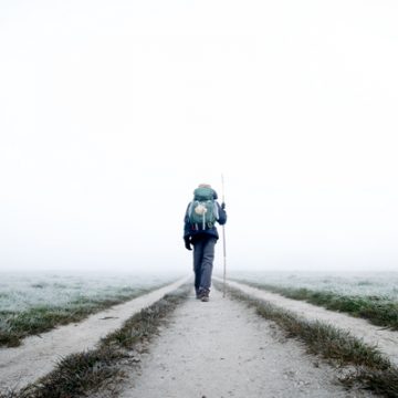 Pilgrim on the Camino de Santiago