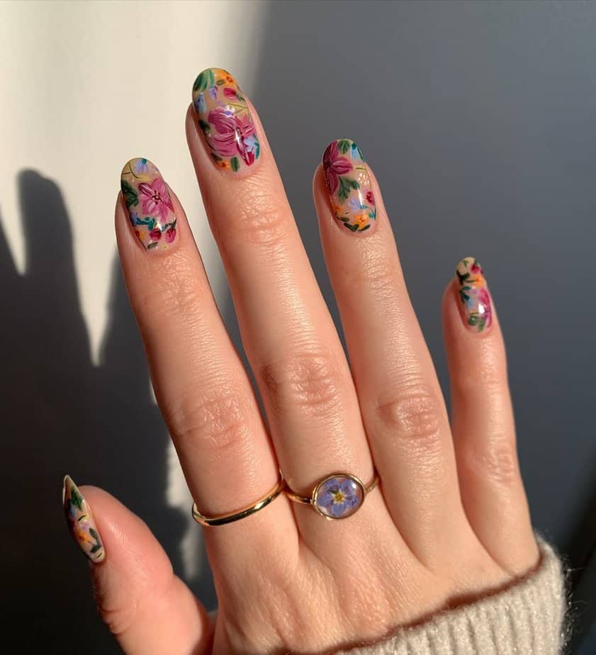 27 Gorgeous Garden Nails That Will Make Your Fingers Bloom 