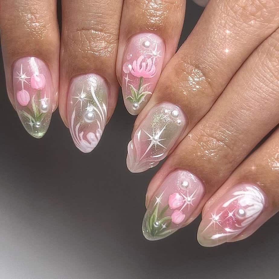 27 Gorgeous Garden Nails That Will Make Your Fingers Bloom 