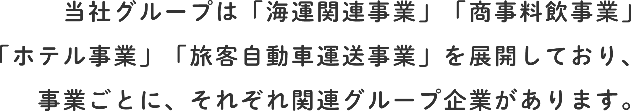 大きく４つの事業を展開しており、事業ごとに、それぞれ関連グループ企業があります。