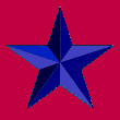 Blue star on deep red