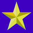 Gold star on blue