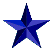 Blue star on white