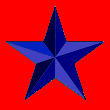 Blue star on red