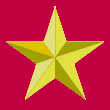 Gold star on deep red