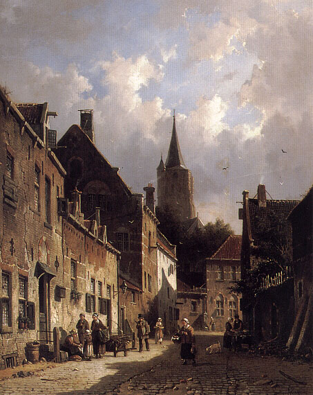 File:Adrianus Eversen - A Dutch Street Scene.jpg