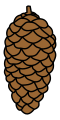 Heraldic pinecone with stem.svg