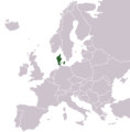 Location of Denmark in Europe