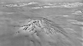 Aerial view of Mount Overlord from the SW