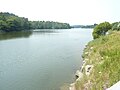 Le fond de la ria du Bélon à marée haute vu du pont du Guily.