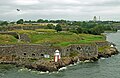 * Nomination Kustaanmiekka, Suomenlinna seen from the sea. --Kallerna 12:45, 10 December 2012 (UTC) * Decline Nice view and good composition. But I would avoid the automatic exposure program and choose the aperture more carefully. In this case, a better dof would have been achieved with a larger number. A bit overprocessed for my taste too -- Alvesgaspar 16:16, 10 December 2012 (UTC) Blurred on the left. Mattbuck 14:13, 19 December 2012 (UTC)