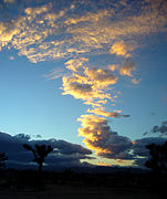 Sky after rain at evening twilight