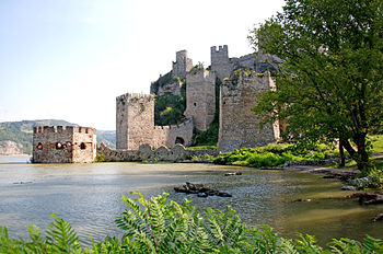 Golubac Fortress was a medieval fortified town, built during the 14th century Photograph: ZoranCvetkovic CC-BY-SA-3.0