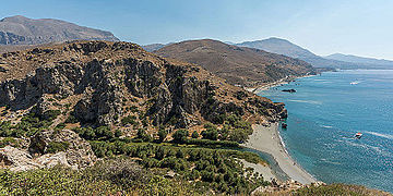 Preveli Palm Beach panorama