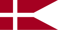 Naval Flag of Denmark. Note the very dark knaprød colour.