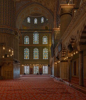 Interior of the Sultan Ahmet Mosque