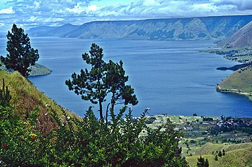 Samosir Island, an island in the middle of the lake