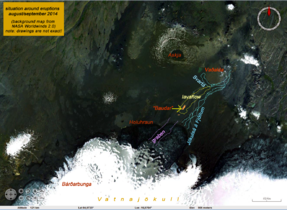 At the same time, a new depression of a depth of up to 86 m formed within the subglacial caldera of the central volcano itself