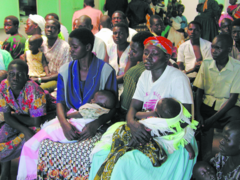 May 17: Patients waiting in a hospital in Apac. Many children here suffer from malaria.