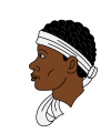 Black man's head with bandana.svg