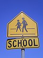 Yellow school sign