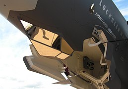 Electro-optical target sensor (EOTS) on a mock-up of the F-35.