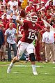 Oklahoma Sooners quarterback Landry Jones passes the ball during a game in 2009.