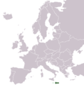 Location map for Malta in Europe