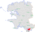 Carte localisant Moëlan-sur-Mer au sein du département du Finistère.