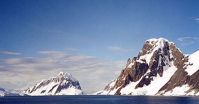 Booth Island and Mount Scott on Antarctic Peninsula.