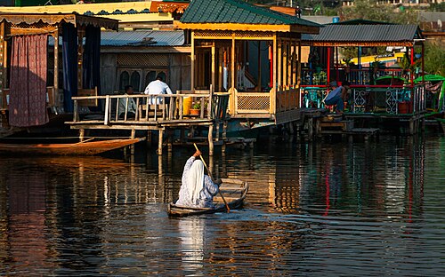 A Kashmiri Lady on Shikara