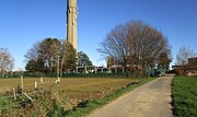 Thumbnail for File:Birk (Lohmar) Fernmeldeturm Betriebsgebäude.jpg