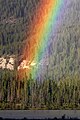 Where rainbow rises (Jasper National Park, Canada)