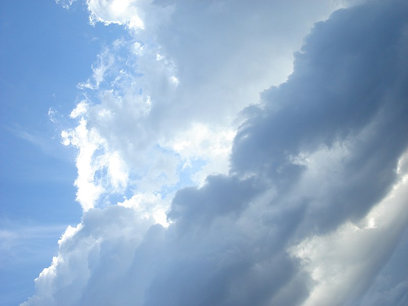 File:Blue, cloudy sky.JPG