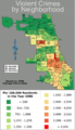 Chicago crime by neighborhoods map