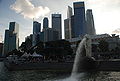 Merlion and Singapore skyline