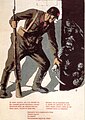 Soviet WWII propaganda poster urging the civilians to beware of the spies. Note the villain seen in the shadow wearing a Polish parade uniform