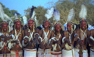 Contestants in the Gerewol beauty contest, Niger 1997