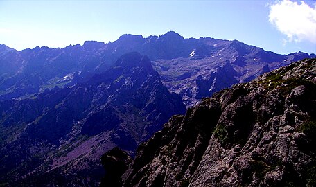 Capu Borba side, from left: Punta Sellola, Capu Ciuntrone, Monte Cinto, Pointe des Éboulis (photo)