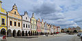 Telč Main Square Buildings, Column & Fountain