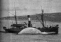 Whale captured, circa 1900. Keyword : hunt whale sea boat fisher whaler