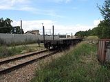 Čeština: Vagon v železniční stanici Kařízek. Okres Rokycany, Česká republika. English: Railway carriage at Kařízek railway station, Rokycany District, Czech Republic.