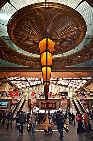 Ramses Railway Station, the main railway station of Cairo, Egypt