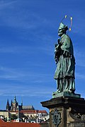 Statue of John of Nepomuk & St Vitus Cathedral