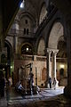 The Stone of Anointing site, where Jesus' body was prepared for burial.