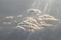 Sunlight dispersed by window of airplane