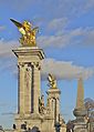 * Nomination Monumental entrance of Pont Alexandre III in Paris, profile view from the left bank.--Jebulon 22:09, 29 December 2011 (UTC) * Promotion Good quality. --Moonik 10:08, 31 December 2011 (UTC)