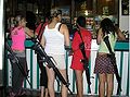 Israeli female soldiers (civil) with rifles.